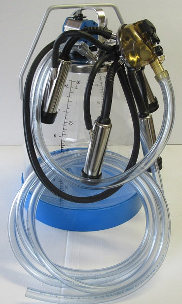 Complete 8 gal plastic bucket assembly for COW Milking