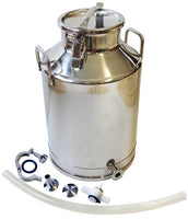 10.5 gal SS milk bottling can with valve accessories