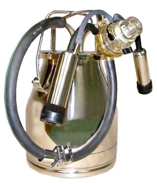 Complete 4 gal Nupulse stainless bucket assembly for GOAT milking