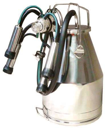 Complete 4 gal Nupulse stainless bucket assembly for COW milking