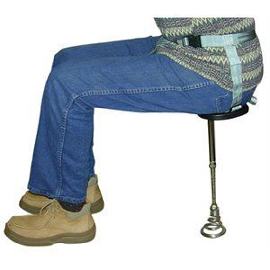 Strap-on milk stool adjustable