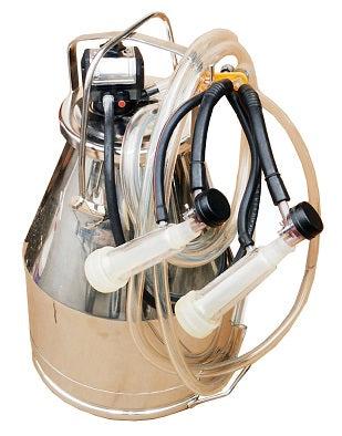 Complete 7.5 gal stainless bucket assembly for GOAT Milking with 1 goat cluster