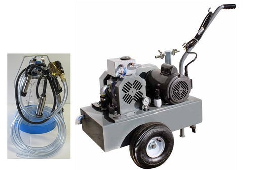 Deluxe Model milking machine for COWS with ONE 8 Gal. Plastic bucket assembly