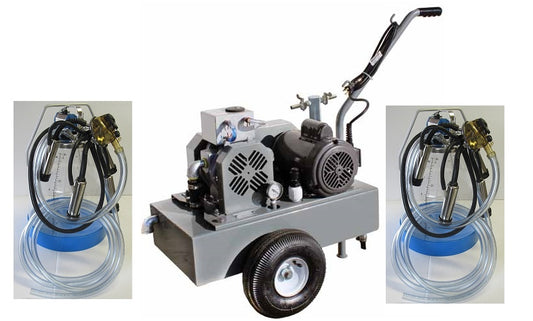 Deluxe Model milking machine for COWS with 2 (8 gal) plastic bucket assemblies
