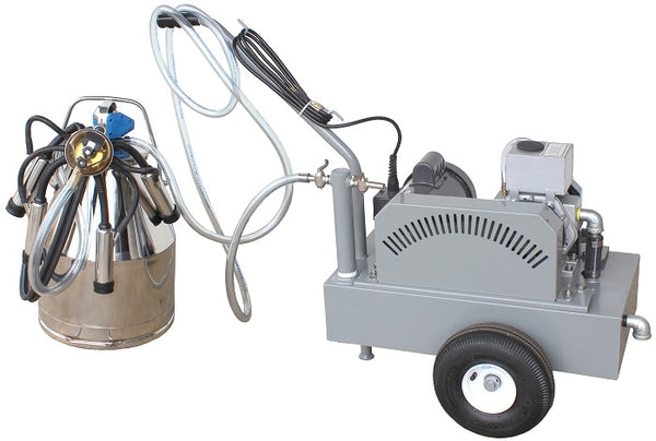 Deluxe Model milking machine for COWS with 1 (7.5 gal) stainless bucket assembly